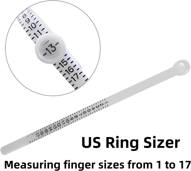 SCIKHEFT Ring Sizer with Magnifier Measuring Tool 1-17 Ring Measurer Flexible Ruler for Men&Women - Image 2